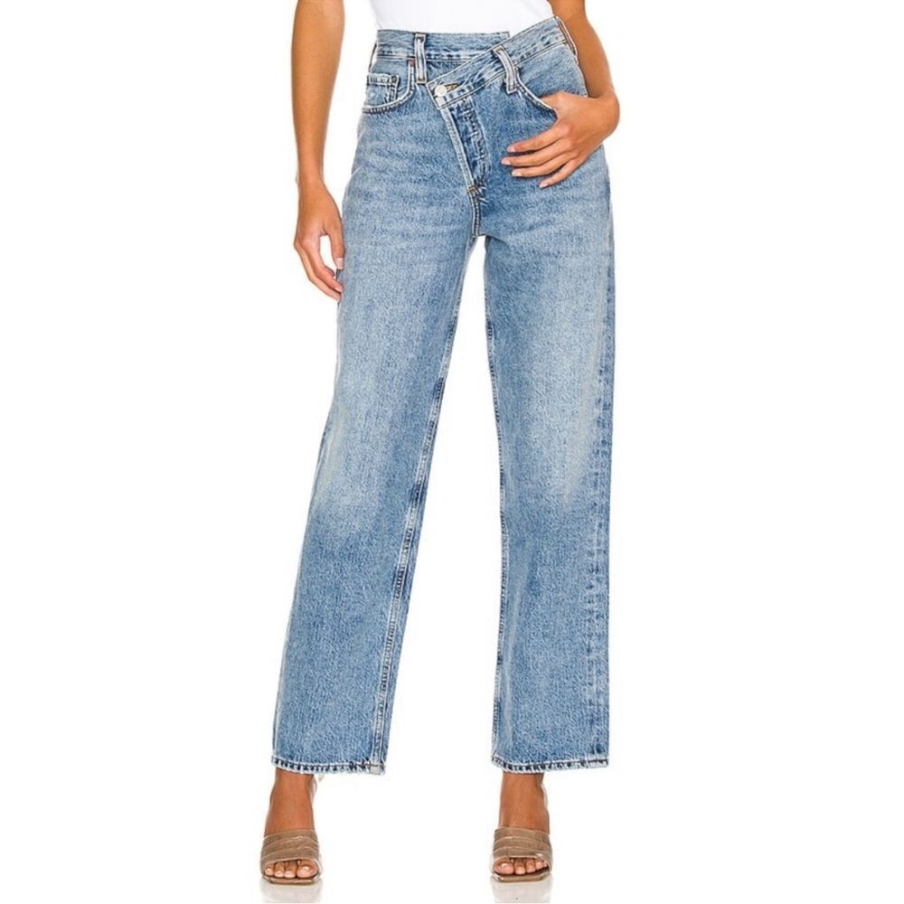 AGOLDE Criss Cross Jeans Straight Leg In Eternal - Picture 8 of 9